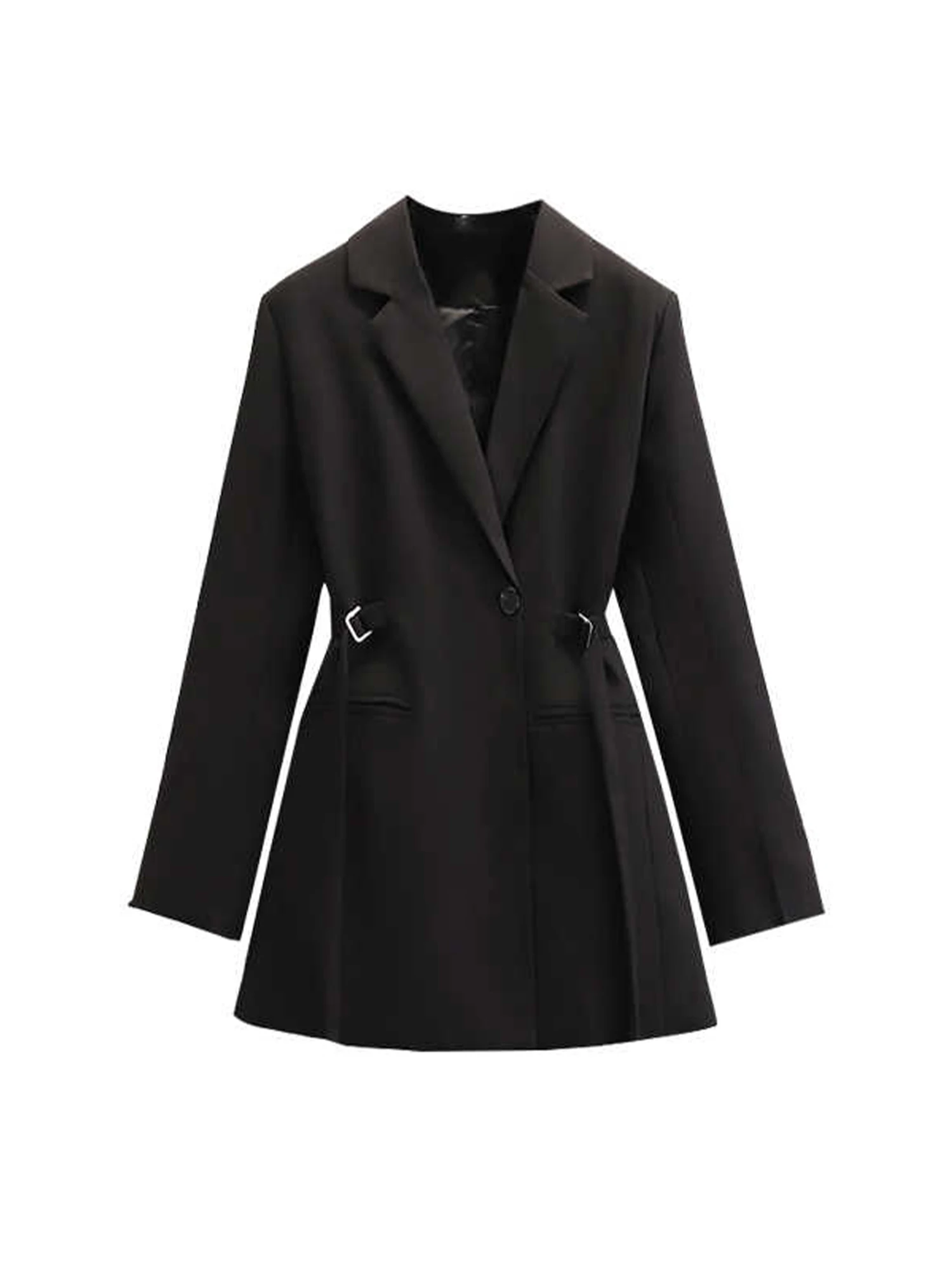

Women's Black Gothic 2000s Emo Fitted Blazer Jacket Harajuku Long Sleeve Oversize Suit Coat Vintage Outerwear Top Clothes Autumn