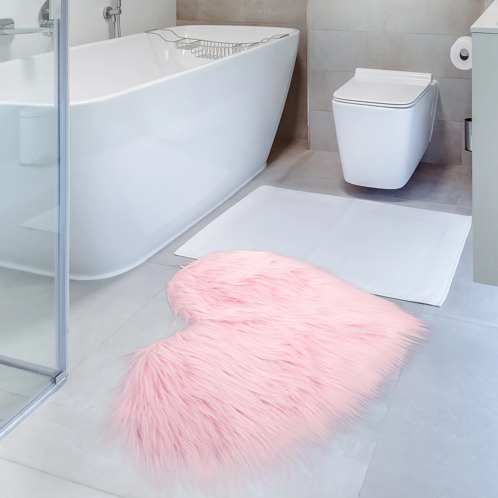 

Imitation Wool Heart Floor Mat Chair Pad Tea Table Carpet Soft Decorative Cushion Anti-Skid Non-Slip Bedroom Living Area Rug