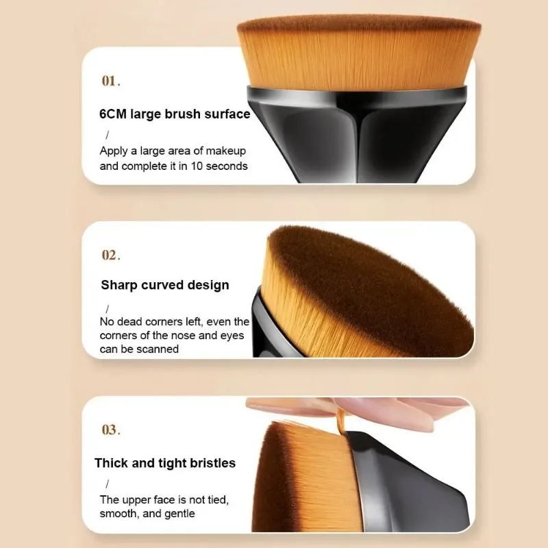 Flat Top Foundation Make-up Kwast Kabuki Gezicht Blush Make-up Tool Make-up Kwasten voor het mengen van vloeibare crème Foundation Brush Dames