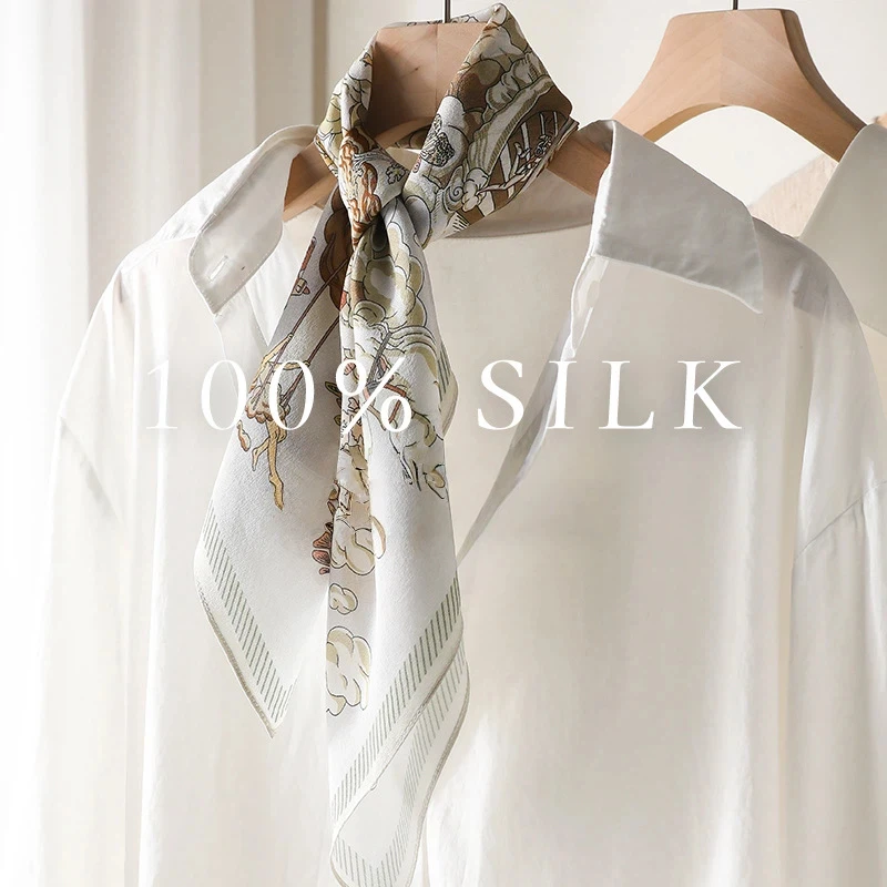 

100% Silk square scarf for women spring summer accessory luxury brand woman scarf neckerchief headscarf hijabs