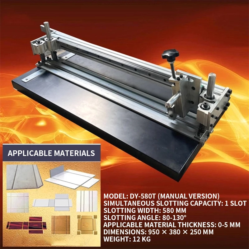 Tabletop Pneumatic Manual Sample Cutter Gift Box Gray Cardboard V-Groove Machine 80-130° Slotting