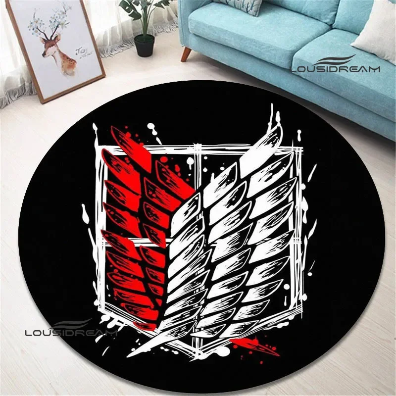 Cartoon A-Attack on Titan print round carpet living room bedroom non-slip carpet floor mats bedroom decor area rug birthday gift