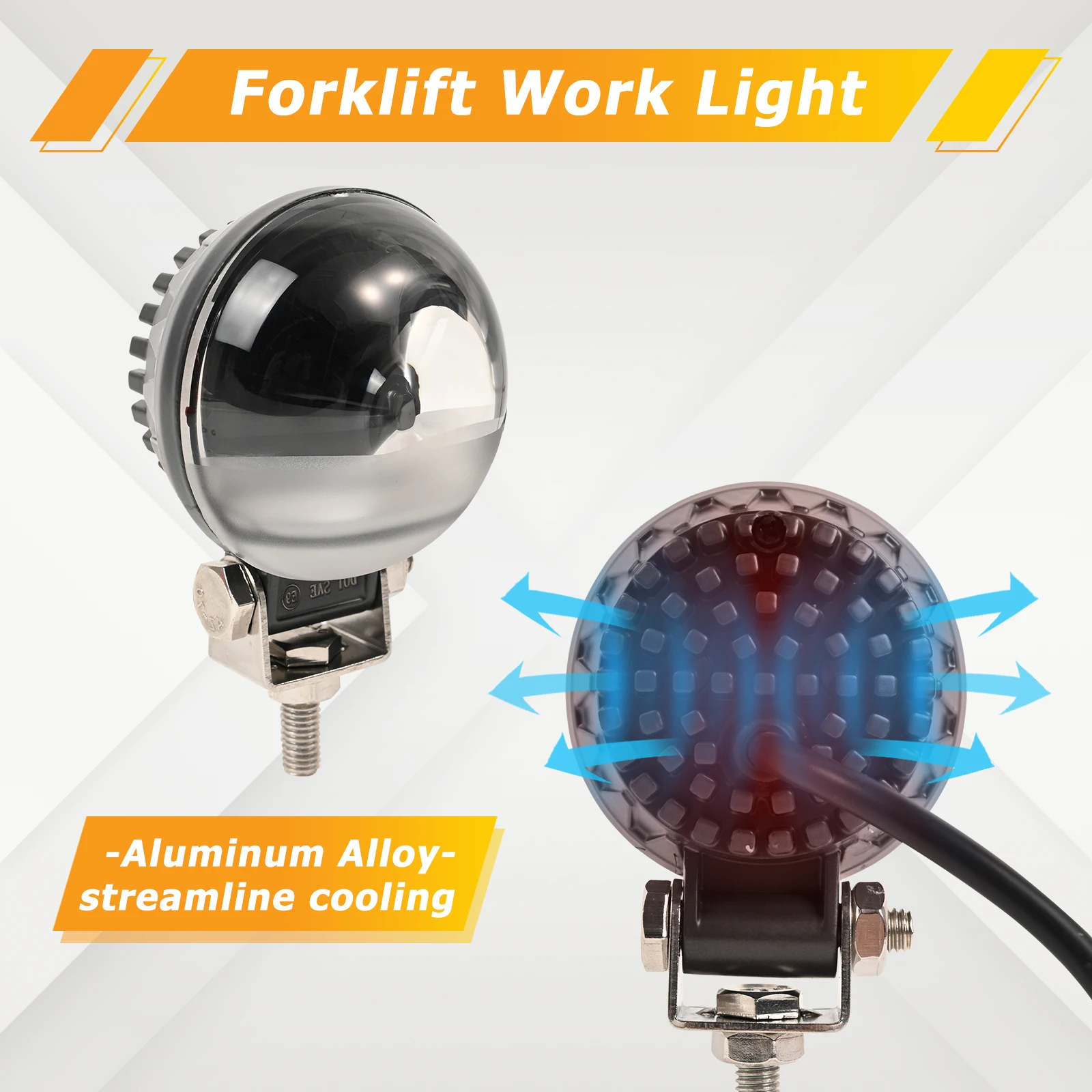 30W Red Arch Arc U Beam Forklift LED Safety Warning Light Security Warehouse Truck Trailer Motor 12V-110V Backup Lamp DOT SAE E9