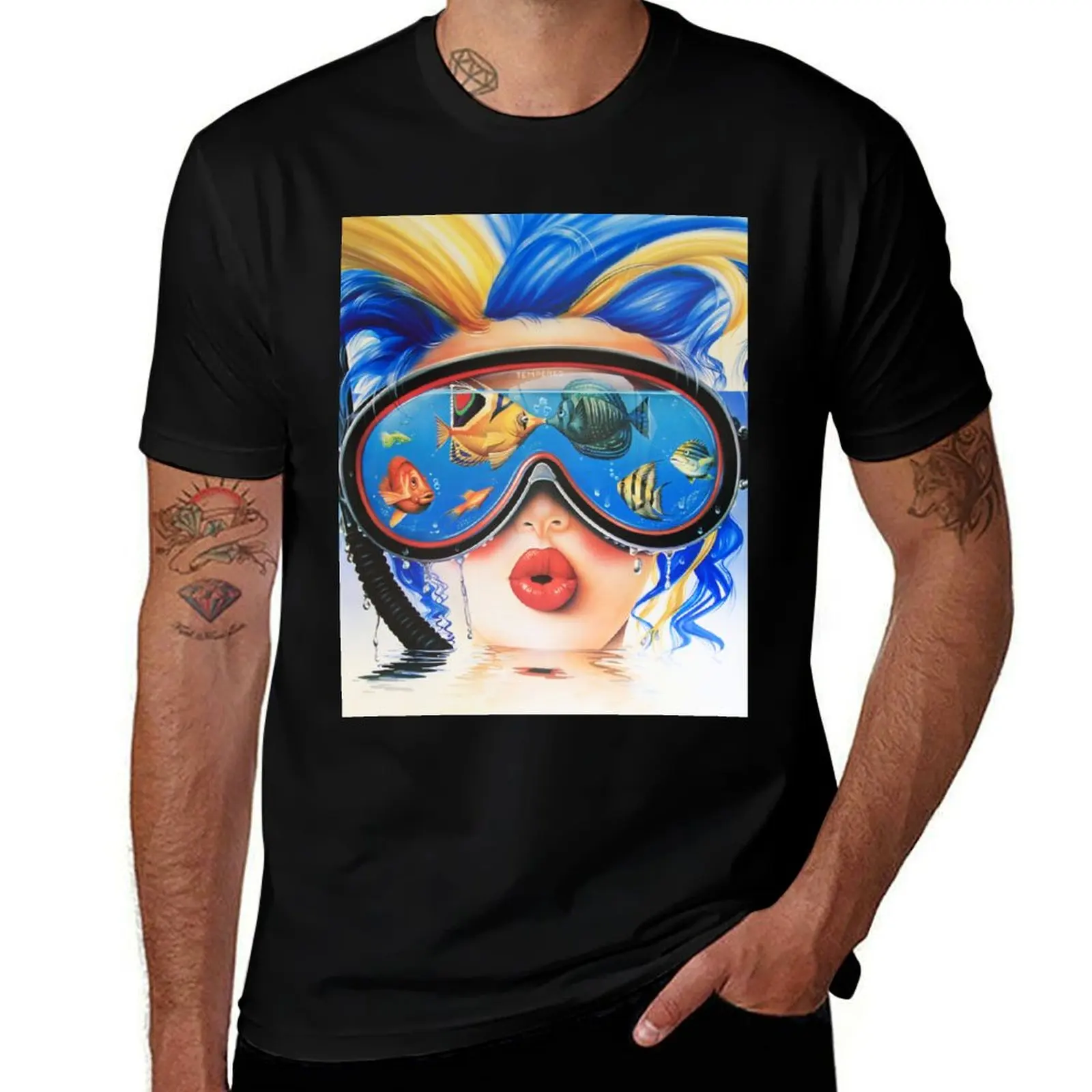 Retro 80s Tempered Summer Vibes Airbrush T-Shirt sublime plus sizes t shirts for men