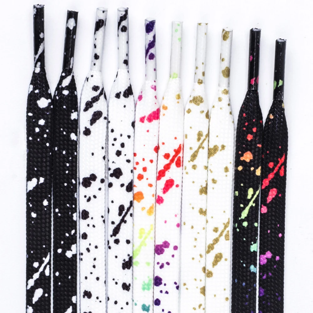 Shoelaces For Sneaker Flat Color Spot Ink Splatter Shoelace Colorful Basketball Shoe Laces Men Sports Boy 120/140/160cm