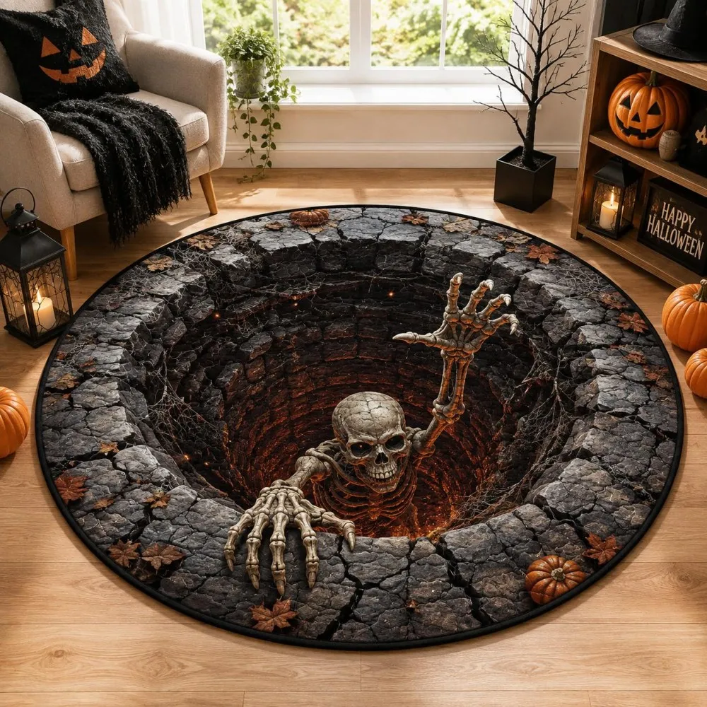 Zombie Skeleton Pit Area Rug Living Room Bedroom Entrance Foyer Floor Mat Hallway Home Decor Door Side House Floor Mat