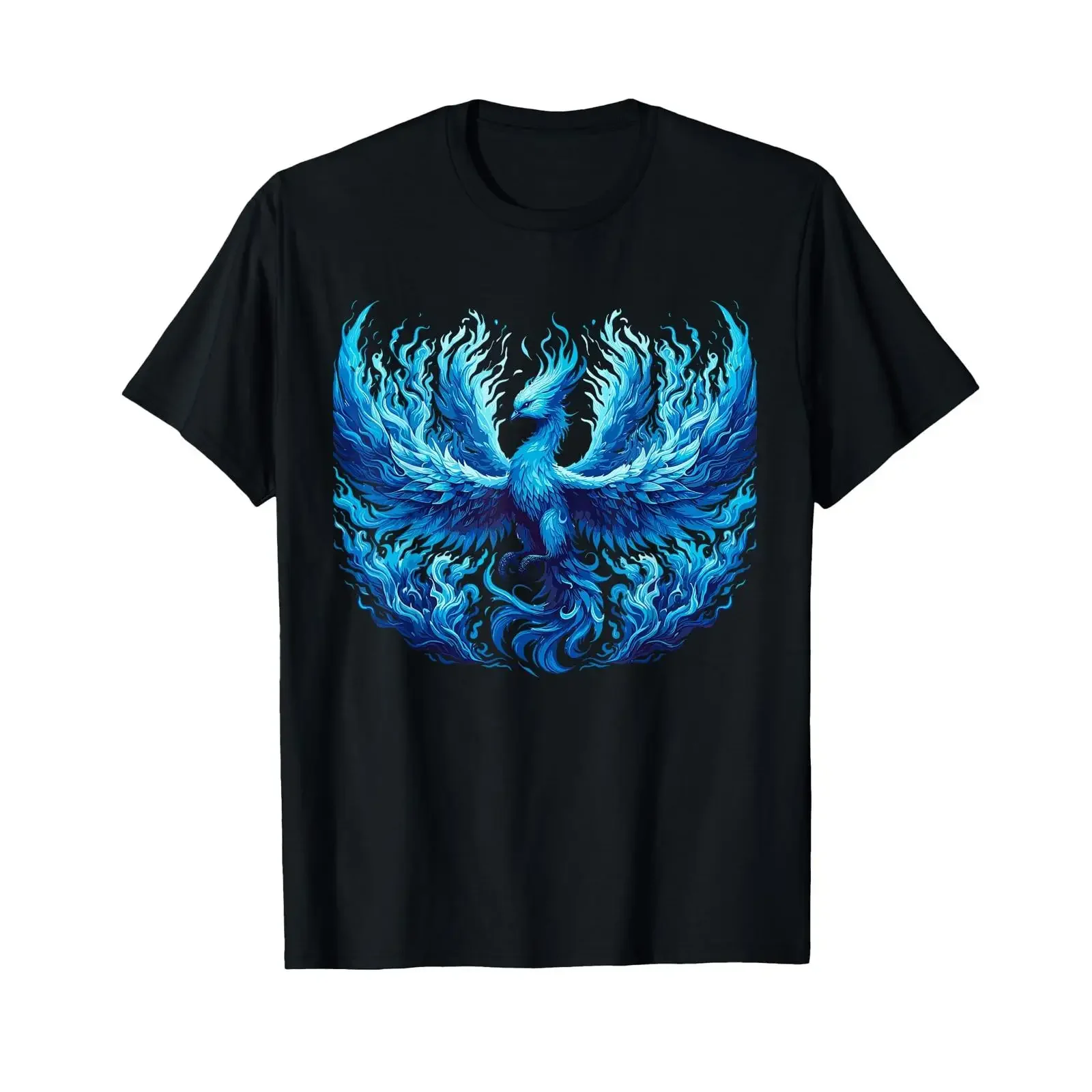 Phoenix Fire Bird Blue Fenix T Shirt vintage Washed Breathable Soft Slightly Top For Everyday Wear homme Casual fashion