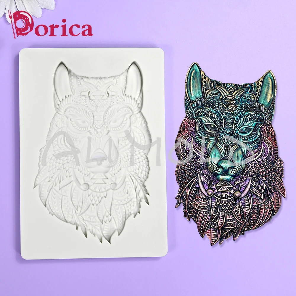 Wolf Head Design Silicone Mold Fondant Chocolate Cake Decor Mould Bakeware DIY Resin Clay Making Model Home Decorating Tools