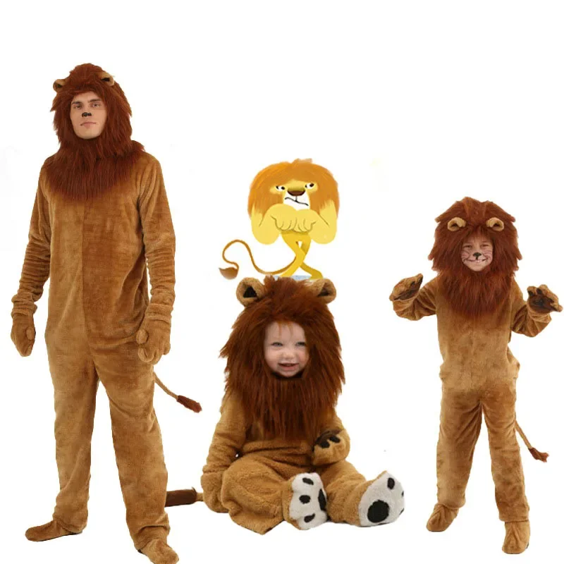 Anime Cartoon Cute Lion Wizard of Oz Costume Animal Party Halloween Cosplay Costumes Role Play Jumpsuit