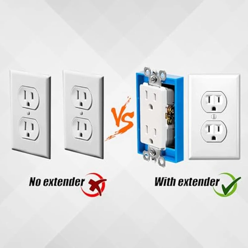 4Pcs 1/2Inch Single Gang Outlet Box Extender,Electrical Outlet Extender Receptacle Extender Outlet Extension Box