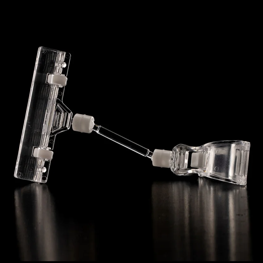 20 Buah Klip Tanda Tampilan Plastik POP Kertas Tanda Kartu Label Harga Tempat Tag Iklan Lapisan Karet Di Dalam