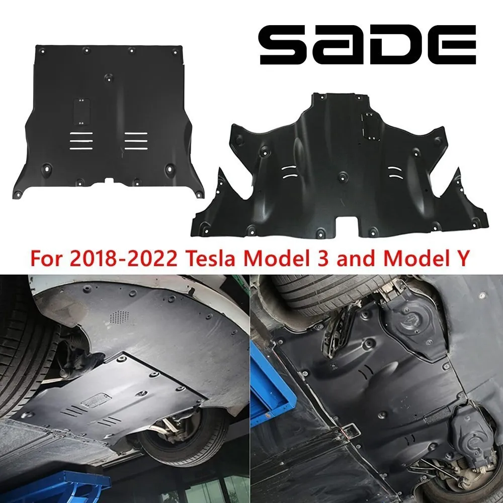 1Set Vorne und Hinten Skid Platte Für 2018-2022 Tesla Modell 3 und Modell Y Unter Motor Schutz abdeckung Heavy Duty Schutz Aluminium