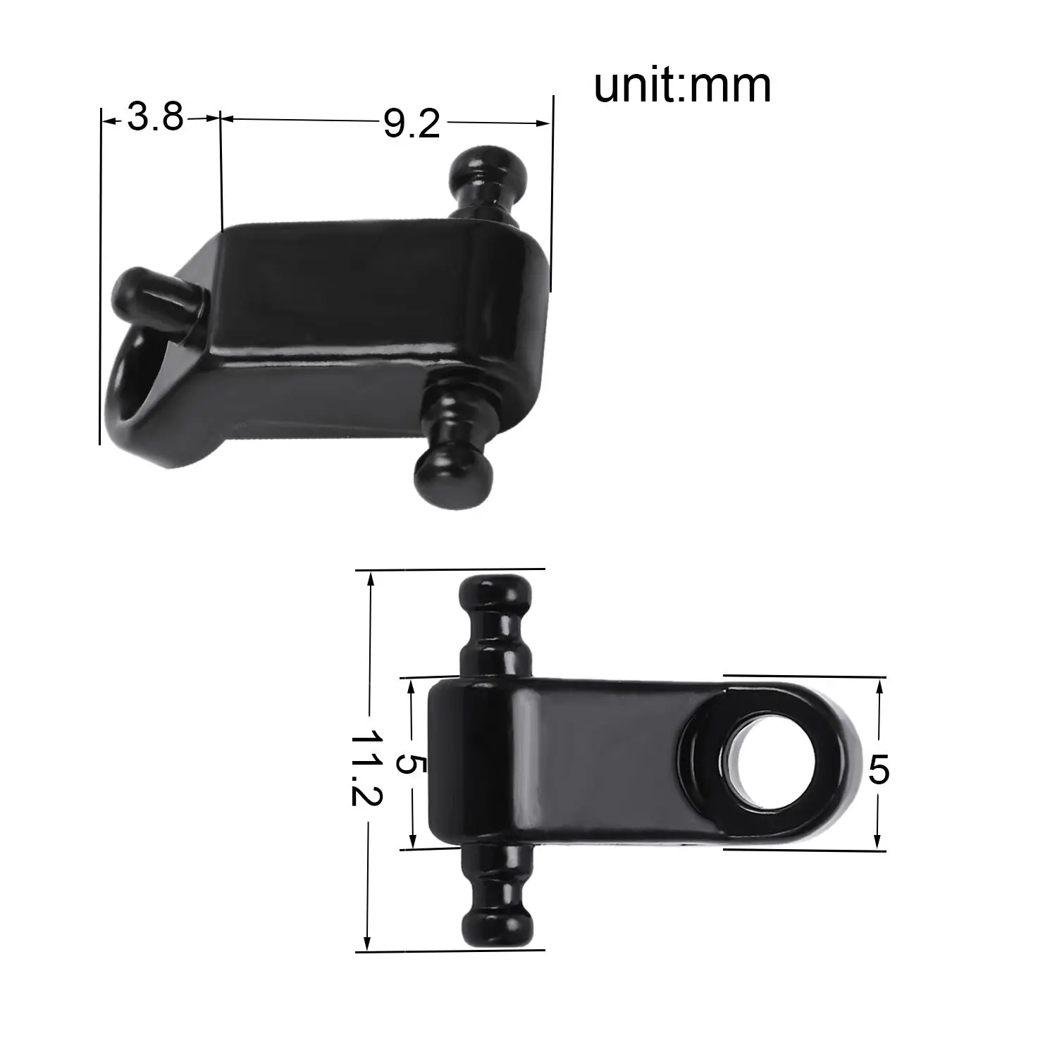 A Set 2 Pcs Electric Guitar Roller String Tree String Retainer - Black