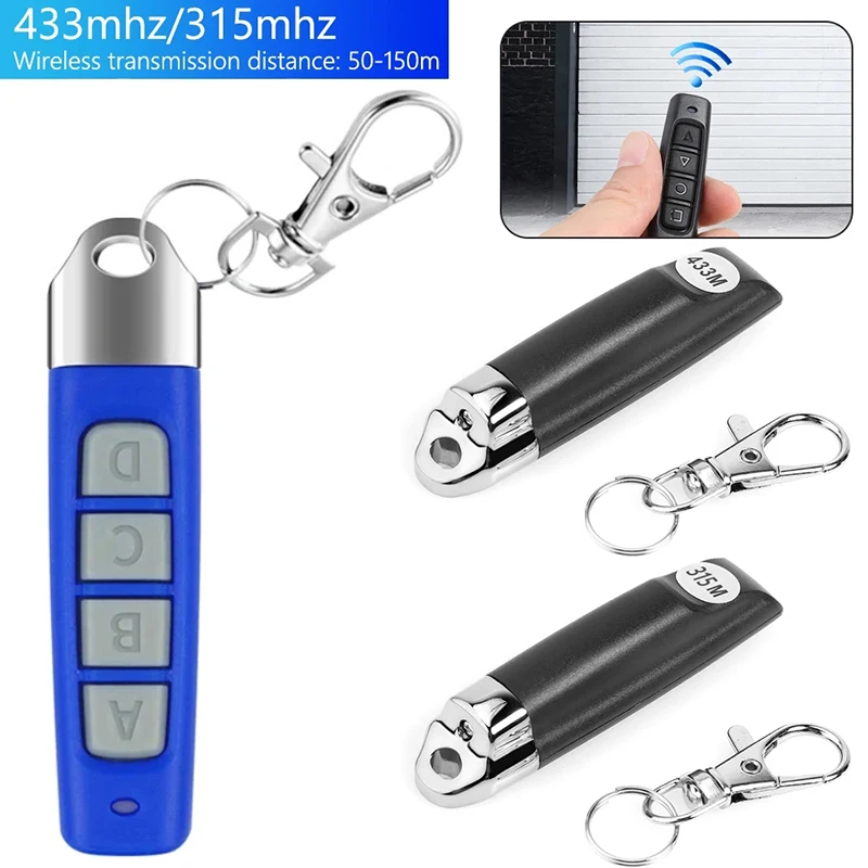 433MHz Copy Remote Control 4 Channel Transmitter KeyChain Garage Door Electric Gate Opener Duplicator Cloning Code Controller