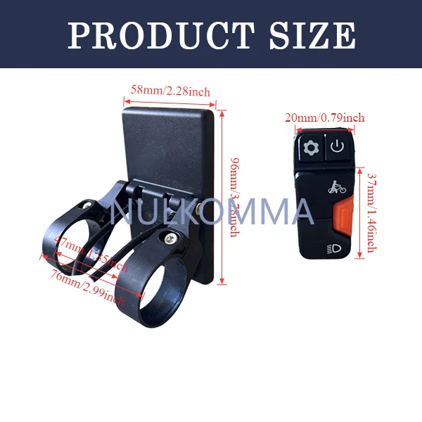 NULKOMMA MOTINOVA CS540 Waterproof E-Bike LCD Display Screen Electric Bicycle Speedometer Dashboard 5PIN FEMALE