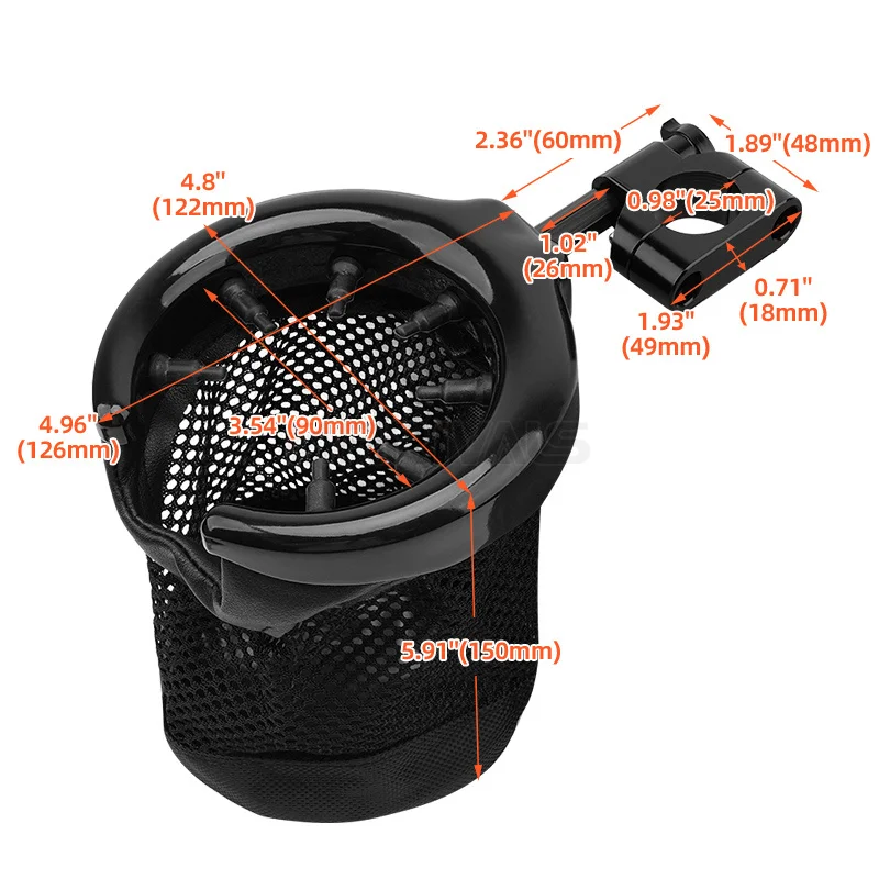 حامل زجاجة دراجة نارية قابل للتعديل ، مقود عالمي ، حامل أكواب أسود ، هارلي يتجول في سبورتستر ، هوندا ، ياماها ، كاواساكي ، 25 ~