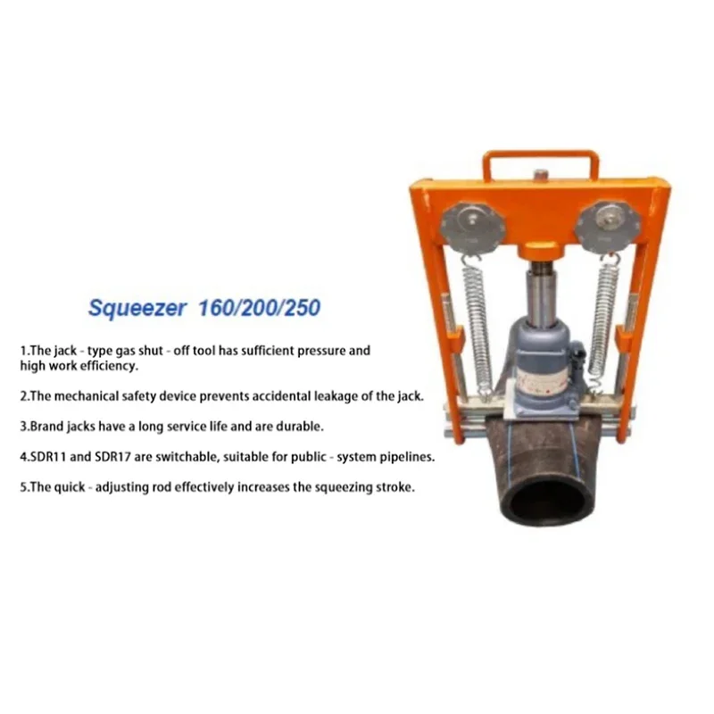 63 - 160 Pipe Squeezer Hydraulic - Driven Gas Cut - off Clamp for Natural Gas PE Pipes Water Pipe Stopper Tool
