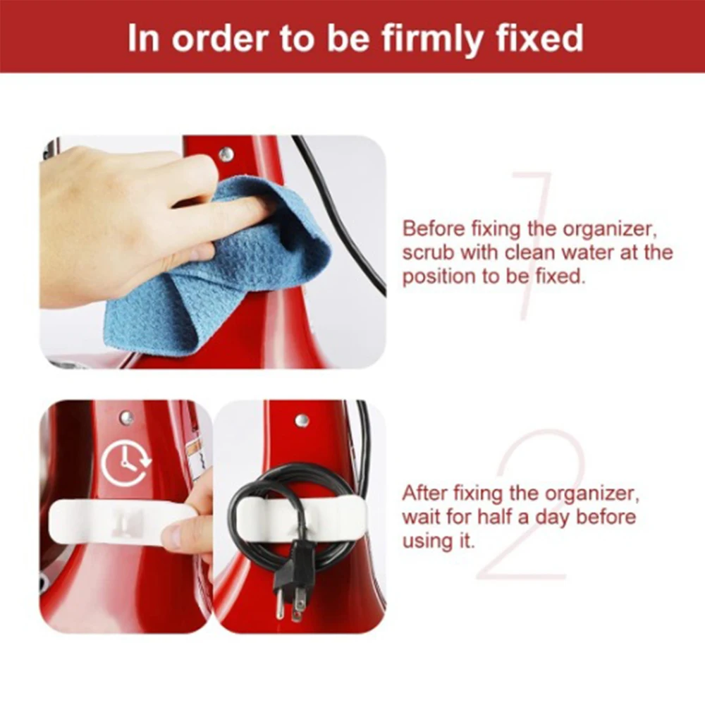 2PCS Electrical Wire Collector Home Kitchen Cable Clip Organizer 3 Colors Fixer Fastener Holder Office Desktop Cable Device