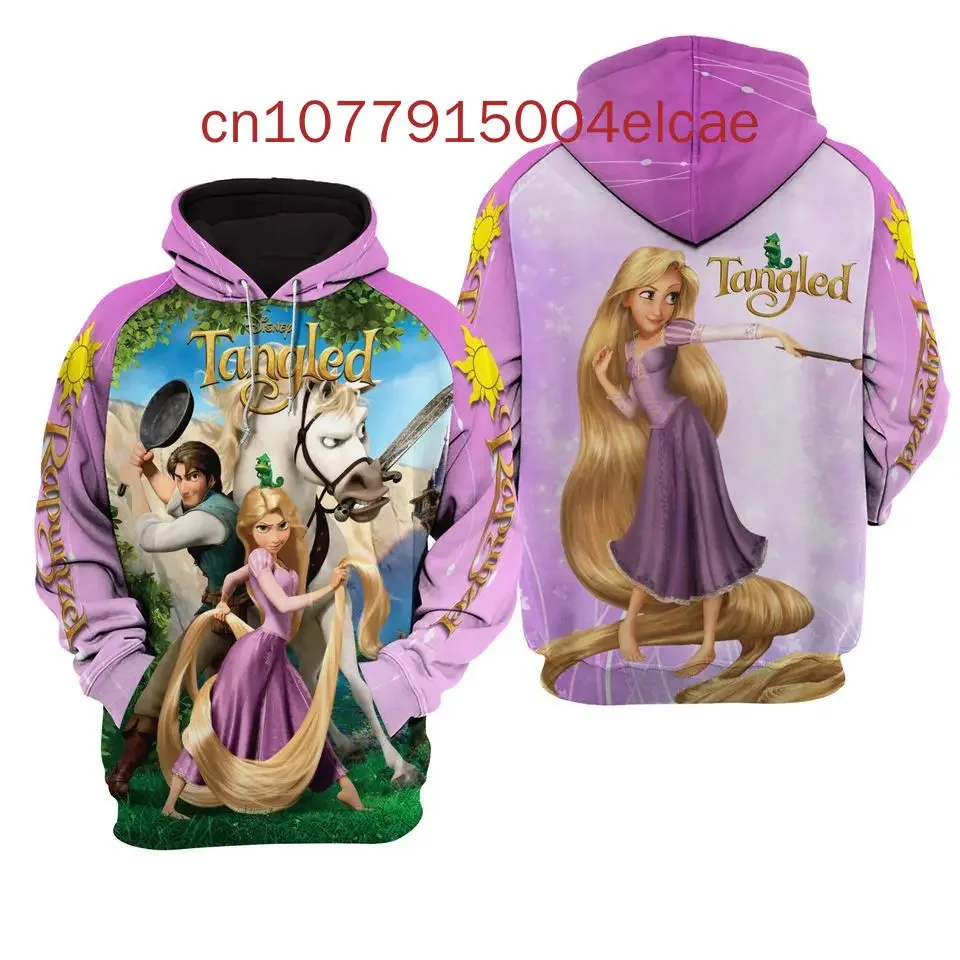 

Толстовка с капюшоном Disney Rapunzel Tangled, весна-лето, повседневная уличная модная мужская и женская толстовка с длинным рукавом