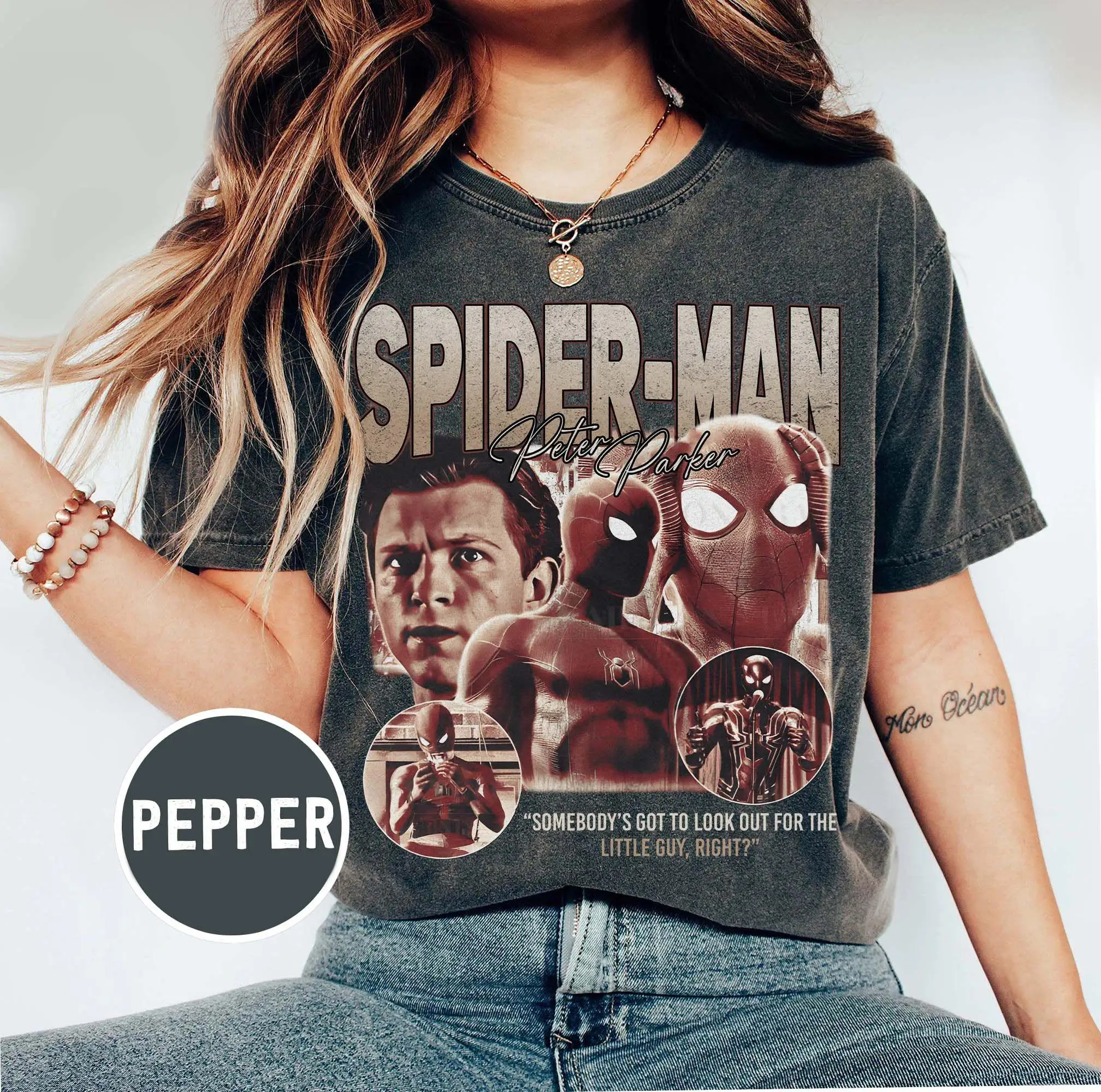 قميص الرجل العنكبوت كبير الحجم قميص توم هولاند بيتر باركر قميص توم هولاند قميص سبايدر مان ديزني وورلد أفنجرز ويب سليينجرز تي شيرت