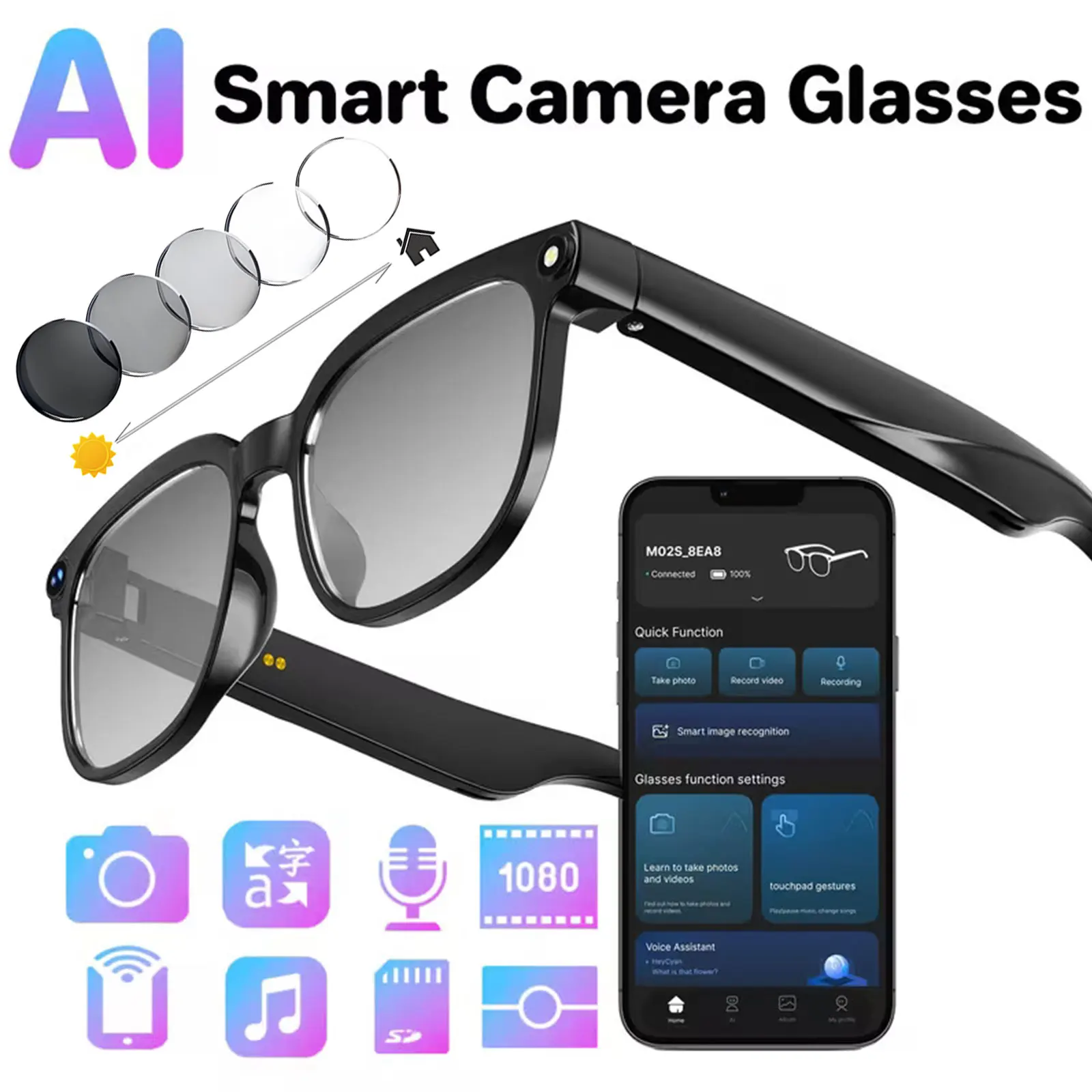 

Видеокамера в очках, интеллектуальный перевод, распознавание объектов через камеру, интерактивное взаимодействие (Q&A), Hi-Fi музыка, звонки в высоком разрешении.