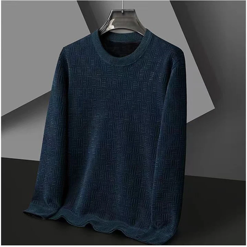 

Autumn Winter Fashion Harajuku Thick Sweater Men All Match Loose Casual Knitting Tops O Neck Solid Pullover Vintage Male Clothes