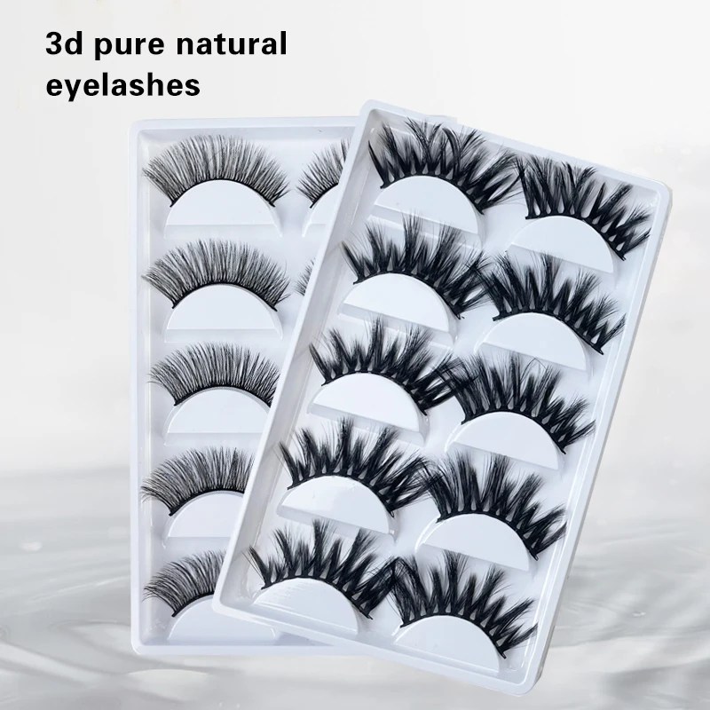 DEVOSERVICE Lashes 3/5/6/10Pairs Natural 3D Faux Mink Eyelashes Thick Dramatic False Eyelash Makeup Eye Lash Extension Pestañas