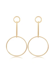 Simple Casual Women Drop Earrings Gold Color Coin Geometric Oval Circle Dangle Earrings for Women Fashion Vintage Boho Jewelry