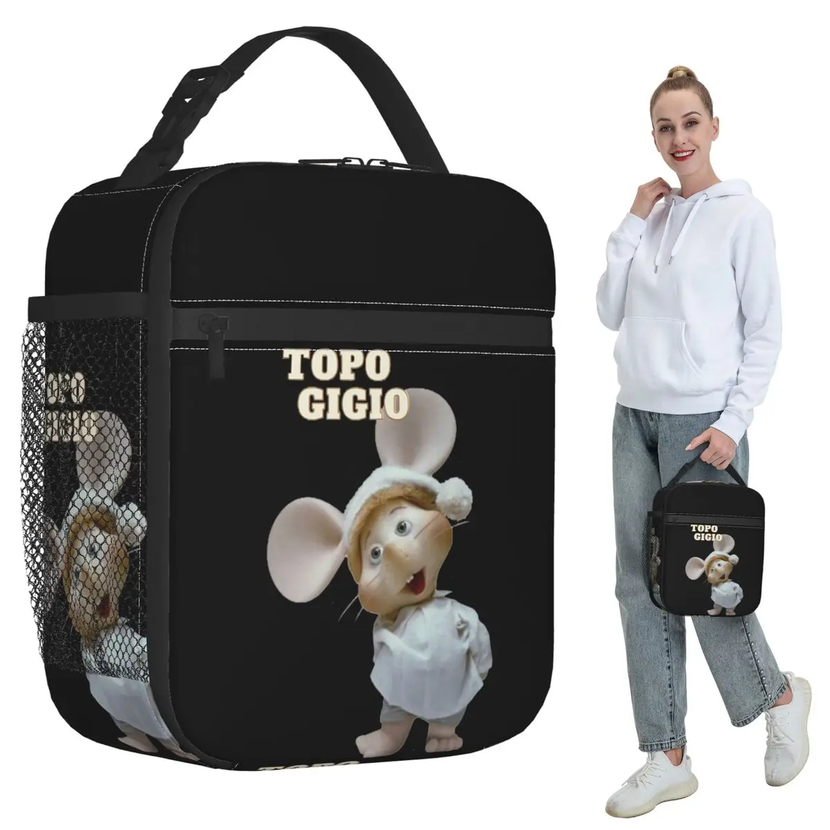 Bolsa térmica para el almuerzo Topo Gigio para mujer, caja térmica para comida de oficina, contenedor portátil para loncheras