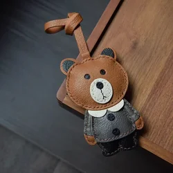 Cute Unique Sheepskin Handmade Cute Bear Key Chain Pendant Handbag Crossbody Bag Pendant Girl'S Gift Birthday Gift Lovely