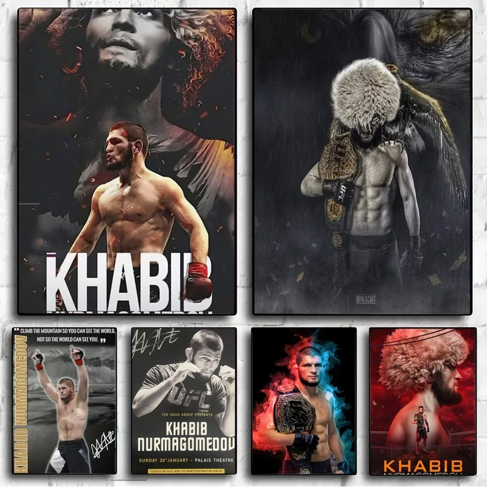 UFC Khabib Cool Nurmagomedov Poster No Framed Poster Kraft Paper Vintage Poster Wall Art Painting Bedroom Study Stickers