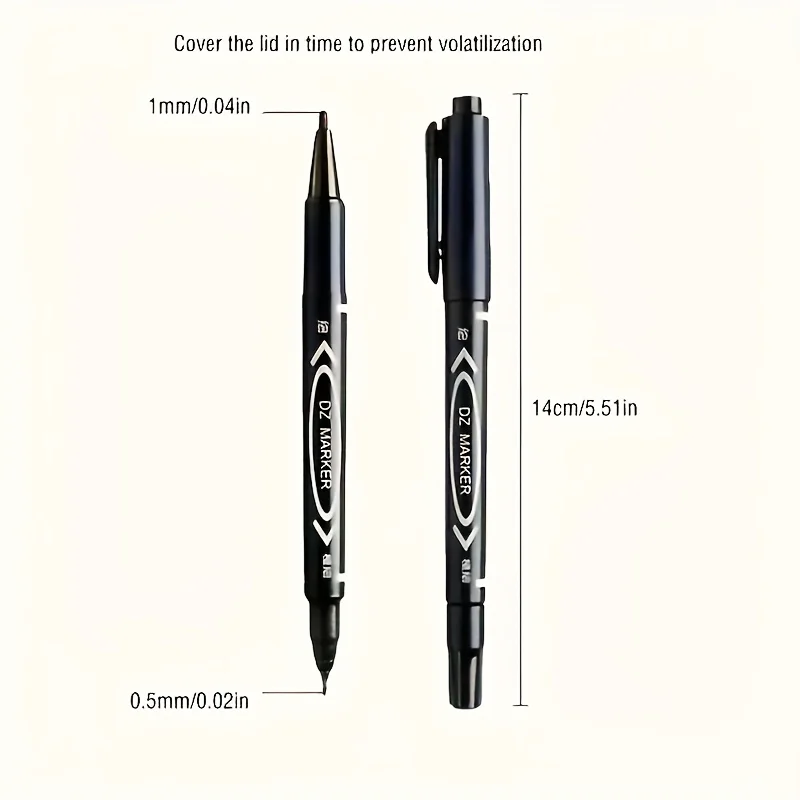 10 Double-Ended Permanent Markers - Fine Tip, Broad Tip, Quick-Drying, Non-Toxic, High-Quality Ink Art Supplies, Suitable for Drawing, Writing, Design - Ideal for Students, Artists, Schools, and Office Use, Student Stationery, Stylish Markers, Durable Writing Tools, Smooth Writing, Exclusive for Creative Professionals