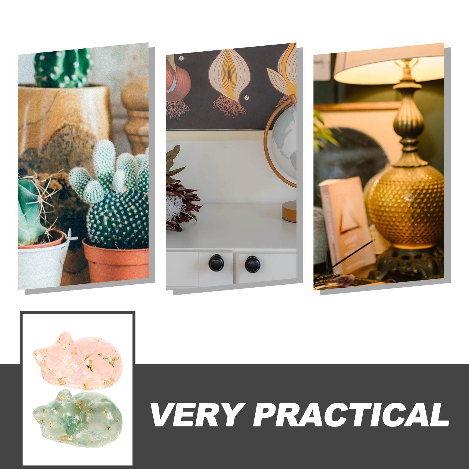 

Crystal Gravel Ornaments Cat Sculptures Home Decor Animal Carved Crystals Animals