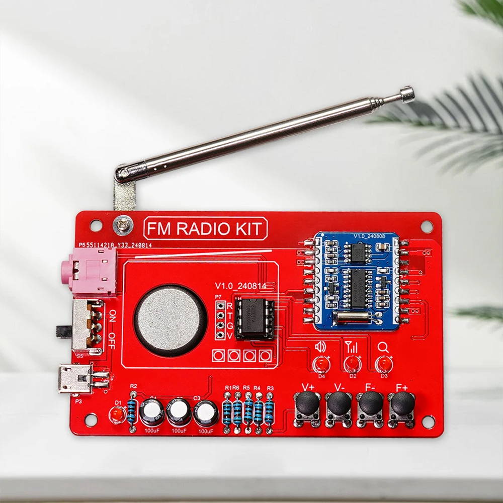 RDA5807 Simple DIY kit FM Radio 87-108MHZ Welding Practice Parts  Micro-USB Automatic Search/Storage/Power off Memory Function