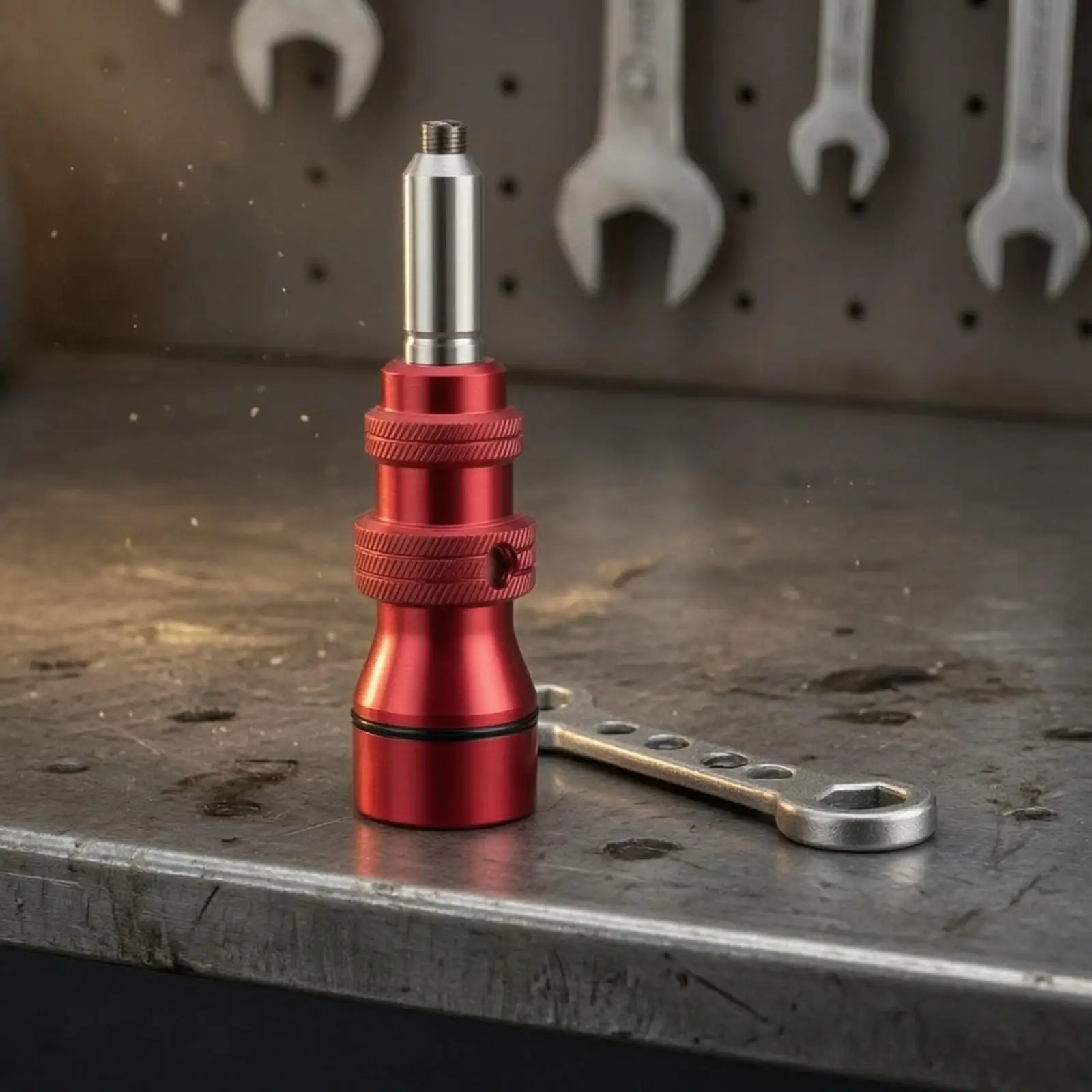 Aluminum Rivet Conversion Adapter for Electric Drill Core Puller with Ergonomically Designed Grip and 4 Interchangeable Nozzles