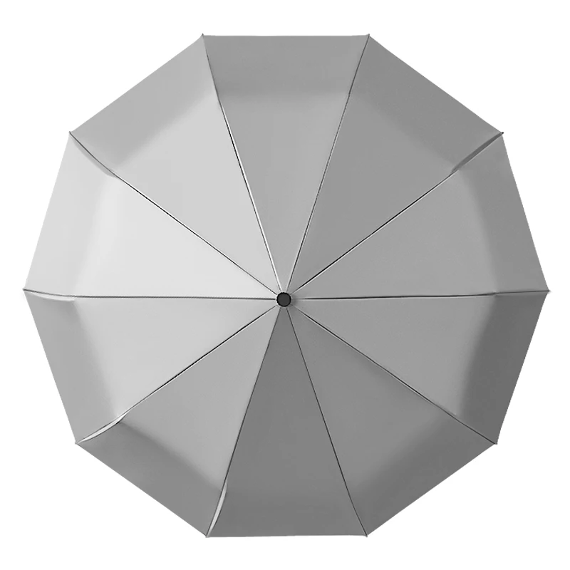 

Grey fully automatic, windproof large reinforced folding, sunny and rainy dual-purpose men's and women's s minimalist umbrella