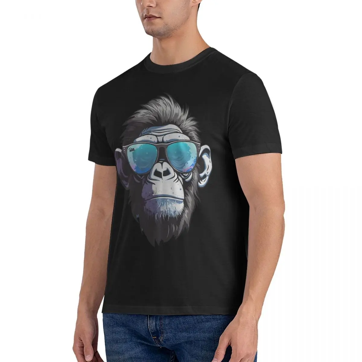 Men Gorilla With Sunglasses T Shirts Monkey Gorilla Cotton Tops Leisure Short Sleeve O Neck Tee Shirt Graphic Printed T-Shirt