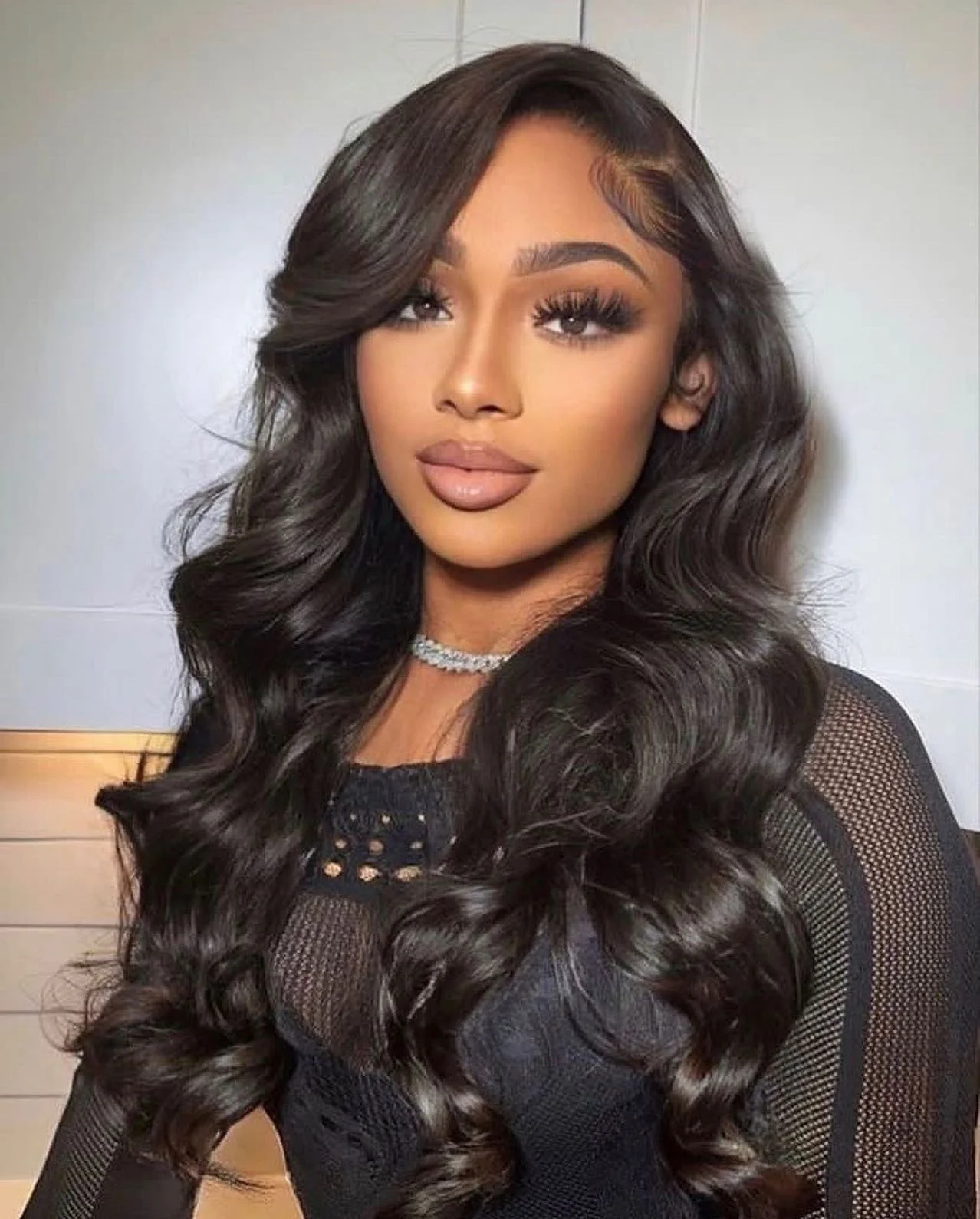 Perruque Lace Front Wig Body Wave Naturelle, Cheveux Humains, 13x4, 13x6, 5x5, 1B, Densité 200