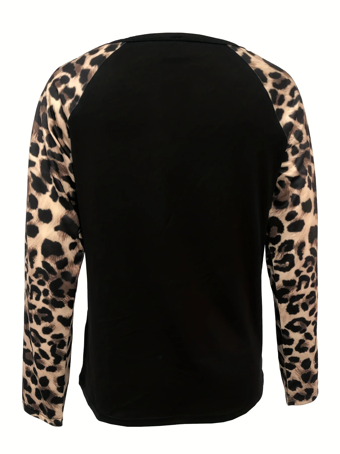 Women Fashion Leopard Printed Tee Shirts Casual V Neck Full Long Sleeve Shirts Tops With Pockets Ladies Basic Knitted Top