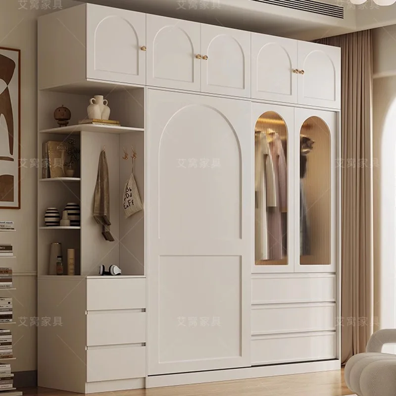 

Modern Simple White Wardrobes Display Clothes Storage Bedroom Organizer Cabinets Room Nordic Armario De Ropa Salon Furniture