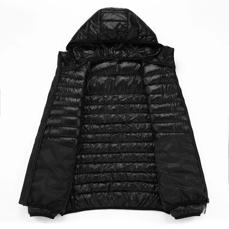 6XL 7XL 90%White Duck Down Jacket Hooded Warm Jacket Coat Men\'s Feather Ultralight Down Jackets Men Outwear Coats With Carry Bag