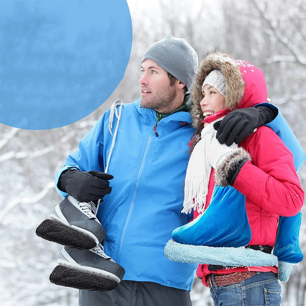 2 pares de fundas para cuchillos de patinaje artístico, patines de hielo para niños, cuchillas para niños, protectores prácticos para zapatos, Hockey de poliéster