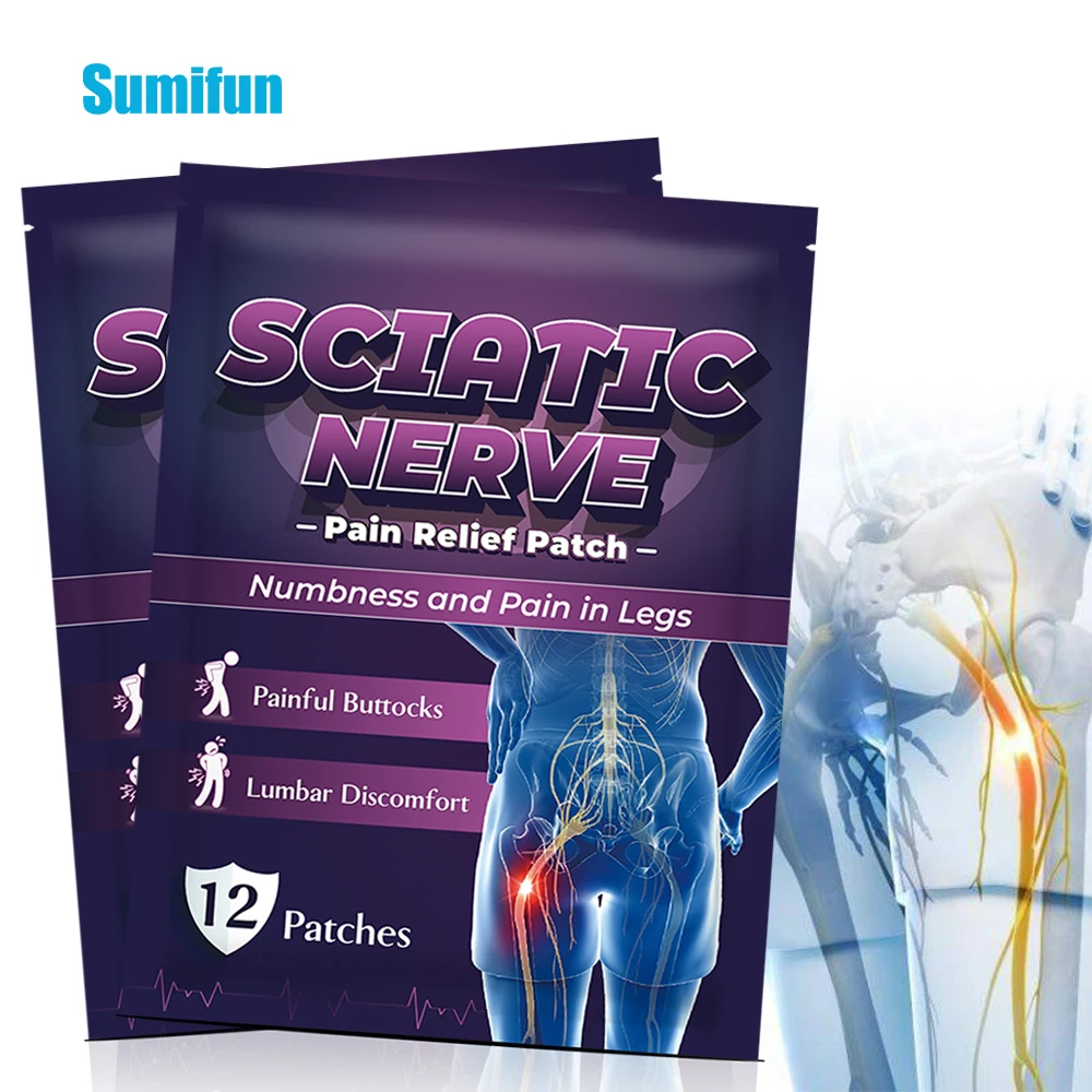 Sumifun 12 stücke Sciatic Nerven Schmerzen Gips Piriformis Syndrom Muscle Relief Zurück Bandscheibenvorfall Linderung Ischias Patch