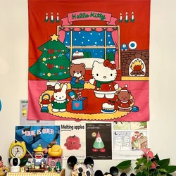 Vintage Kawaii Hello Kitty Background Cloth Room Decoration DIY Christmas Tree Background Cloth Birthday Gift Charm