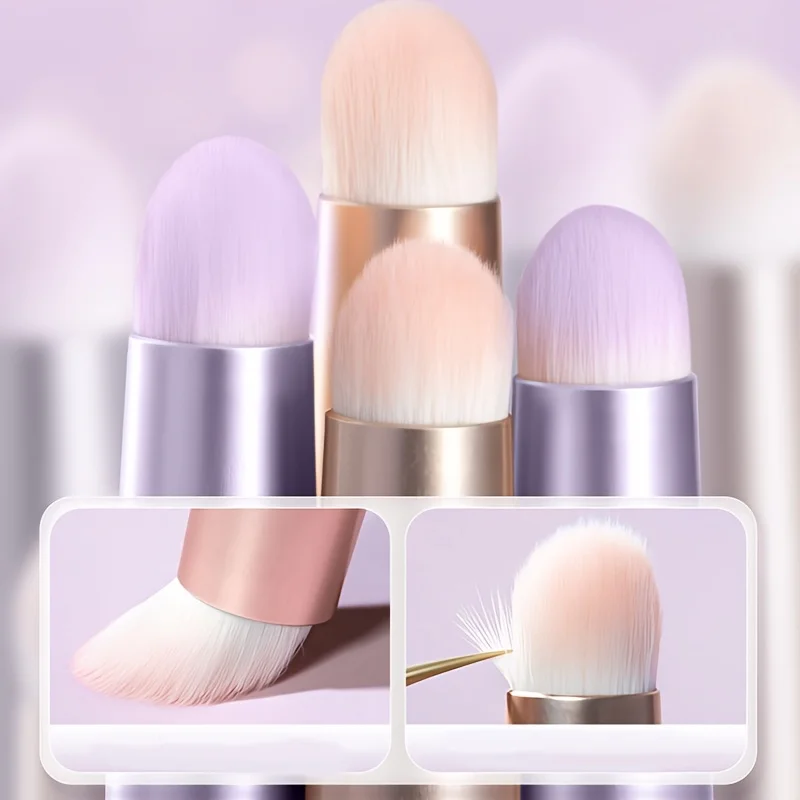 캡이 있는 전문적인 둥근 끝 립 브러쉬, 휴대용, 모든 피부 타입에 적합하며 립스틱, 컨실러를 바를 수 있습니다.