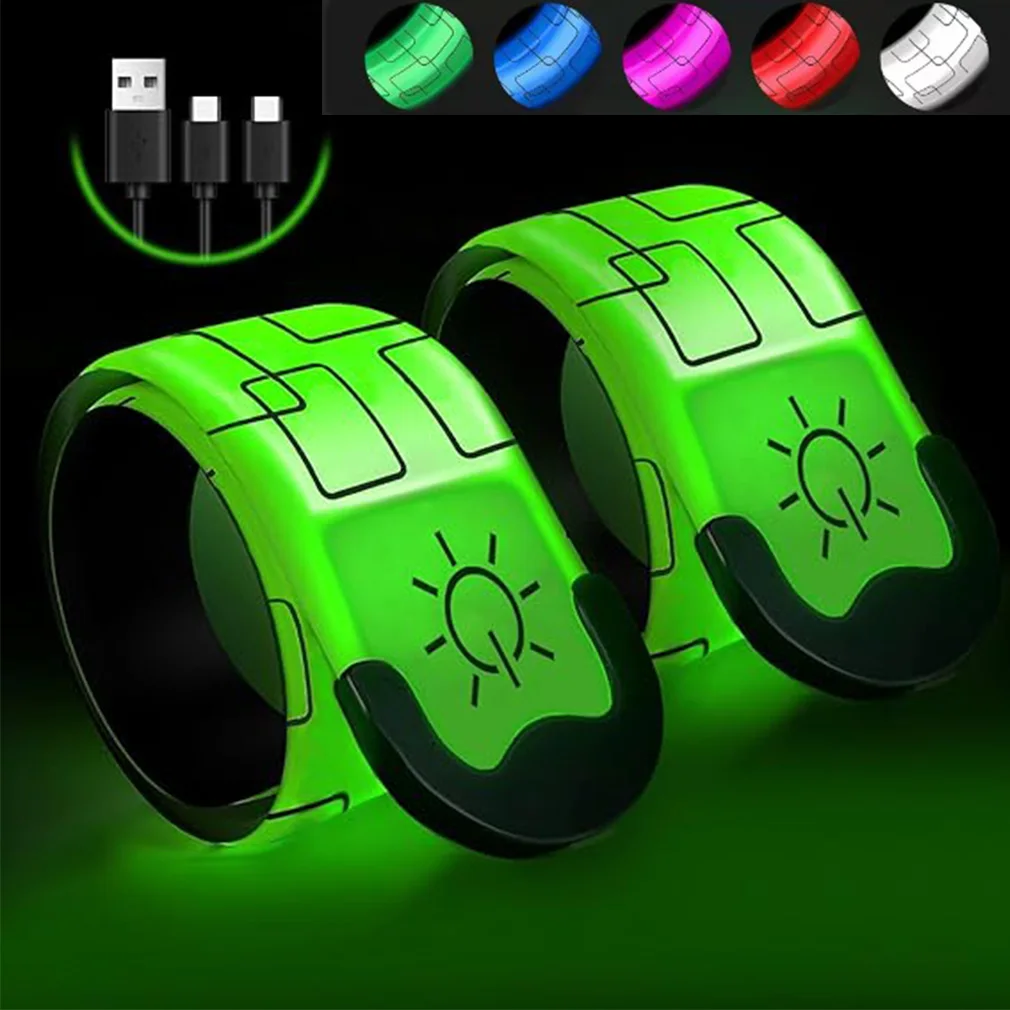 Rechargeable Outdoor Sports Safety Arm Belt Night Running Armband Armband LED Light Band Cycling Safety Leg Warning Wristband