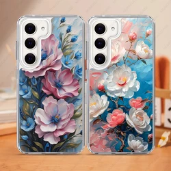 2 in 1 PC+TPU Phone Case For Samsung Galaxy S24 S23 Ultra S24FE A15 A34 A35 A53 A54 A55 Shockproof Cover Oil Painting Style Flow