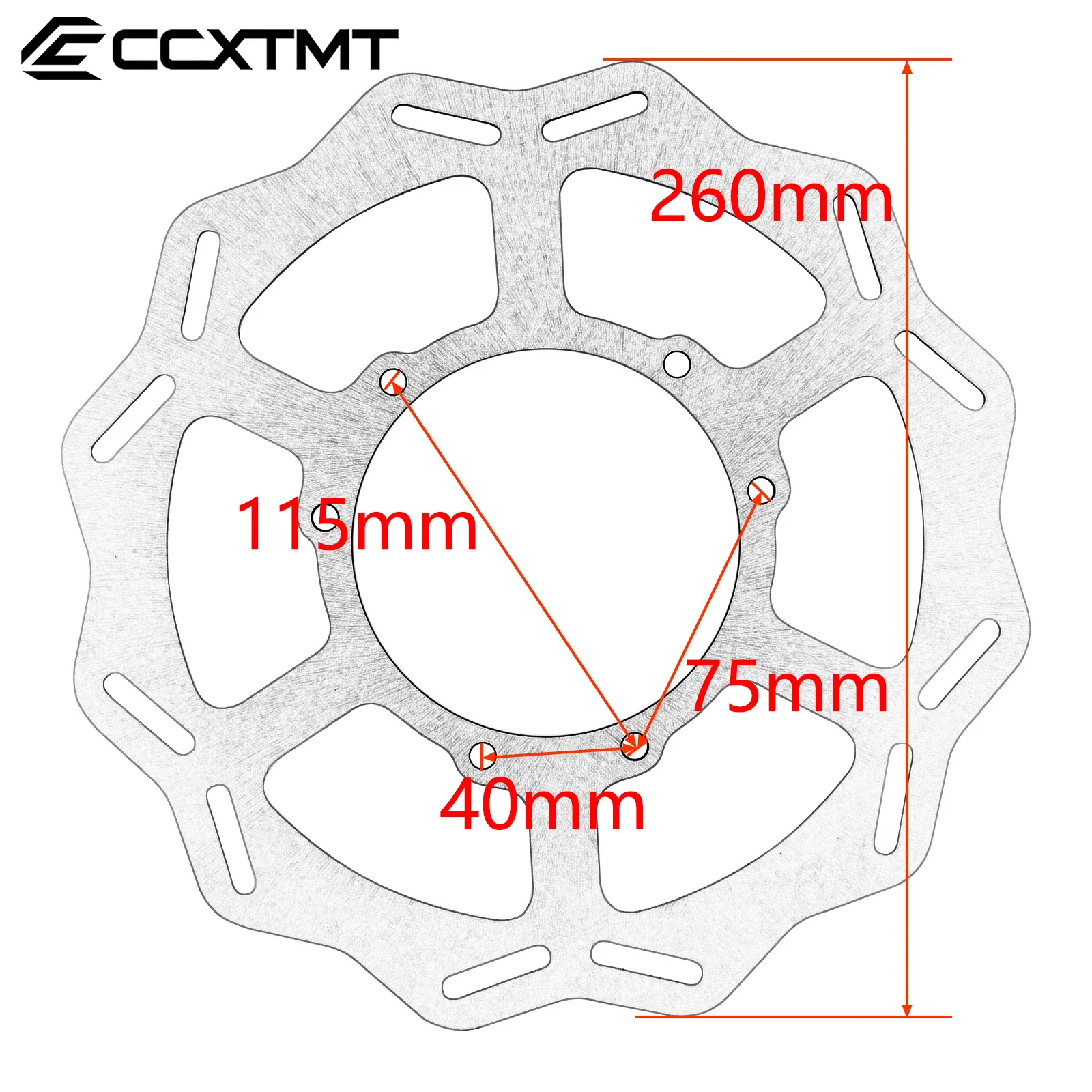 오토바이 전방 후방 브레이크 디스크 로터, 혼다 CR 250R 250R 125R 125R CRF 450R 250R 250R 450X 250X 용 범용 부품, 240mm, 260mm, 270mm 썸네일 3