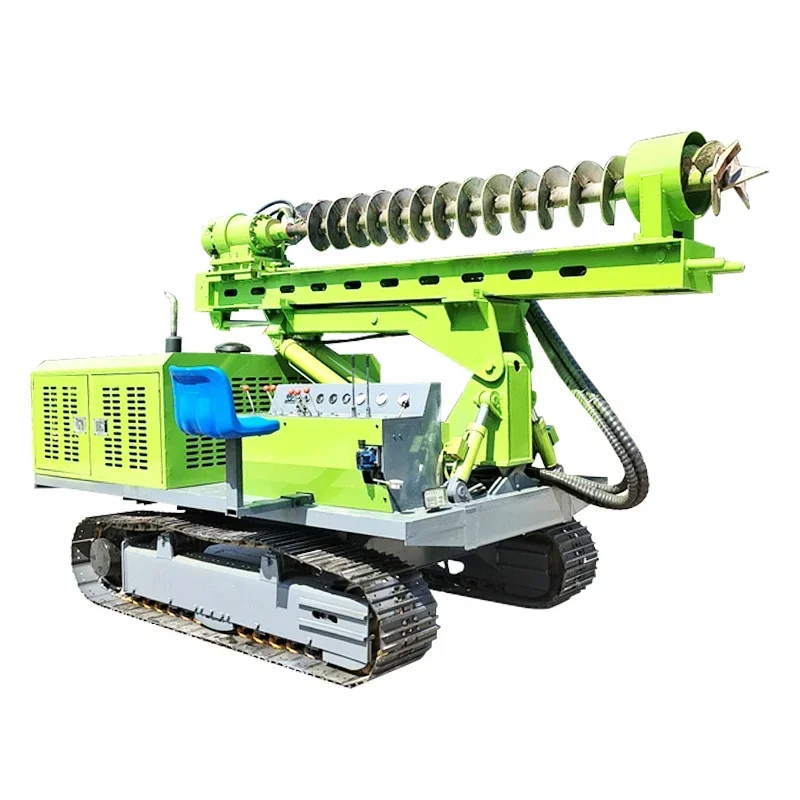 Crawler Rotary Screw Mini Guardrail Pile Driver     Drive Hydraulic Hammer Piling Machine