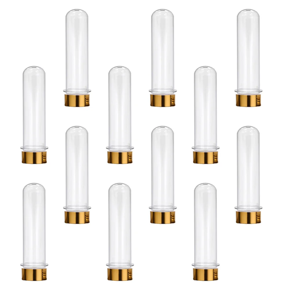 12 Pcs Tube Bottles Eco Friendly Candy Storage Reusable Plastic Tubes Handmade Samples Liquid Party Golden